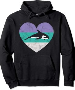 Killer Whale Orca Gift For Women & Girls Retro Cute Pullover Hoodie