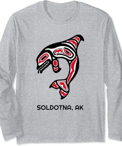 Soldotna Alaska Native American Indian Orca Killer Whale Art Long Sleeve T-Shirt