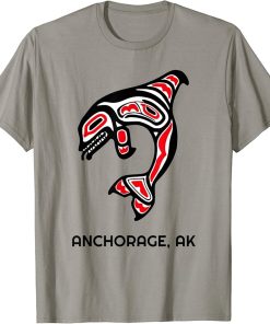 Anchorage, Alaska Native American Indian Orca Killer Whales T-Shirt